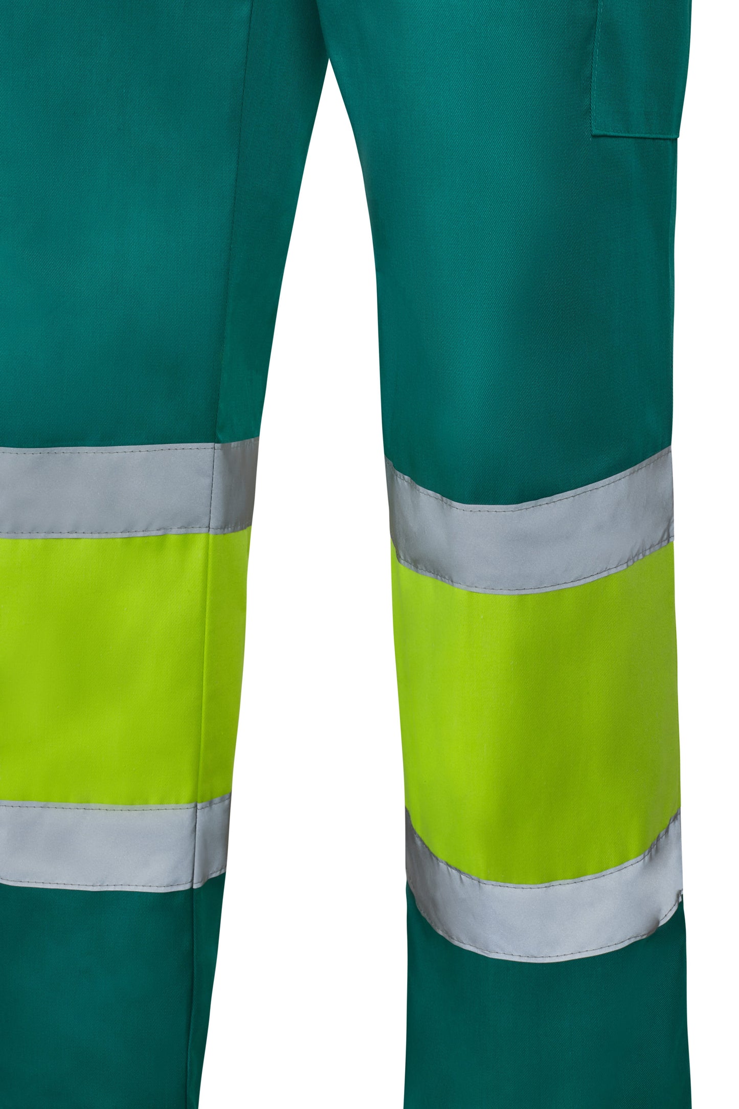 Pantaloni reflectorizanti tercot 190g verde/galben V303003