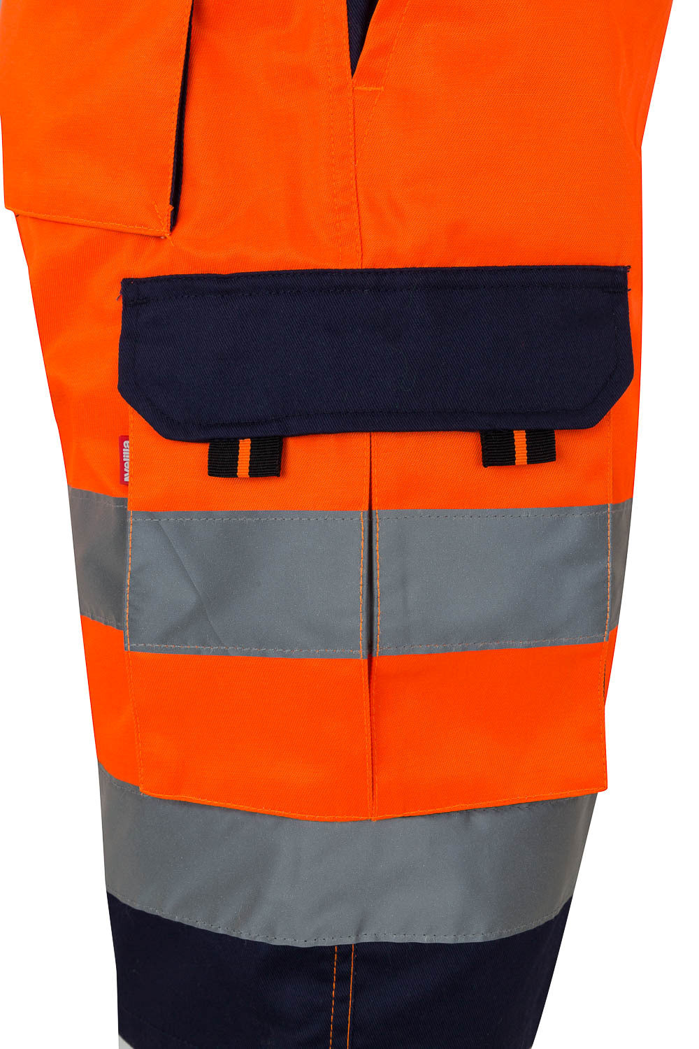 Pantaloni reflectorizanti scurti tercot neon galben 240g bleumarin/portocaliu V303004