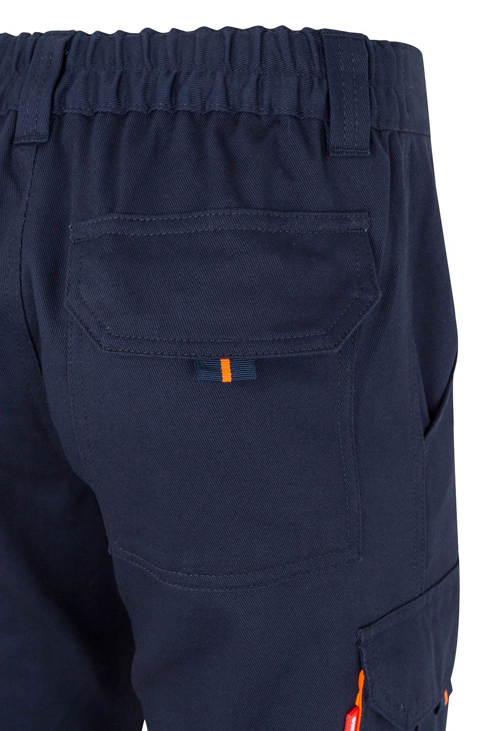 Pantaloni reflectorizanti bumbac 240g bleumarin/portocaliu V303007