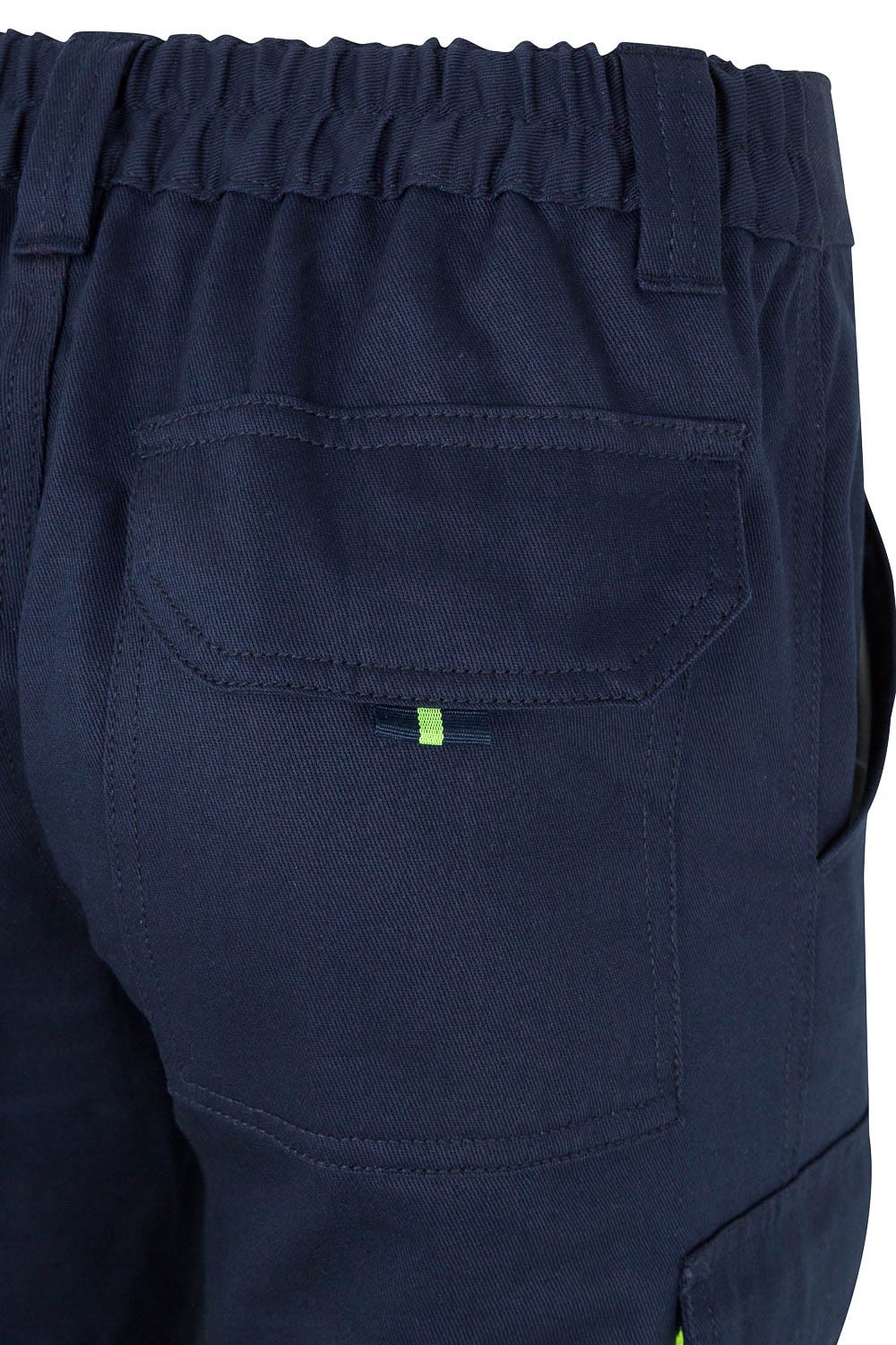 Pantaloni reflectorizanti bumbac 240g bleumarin/galben V303007