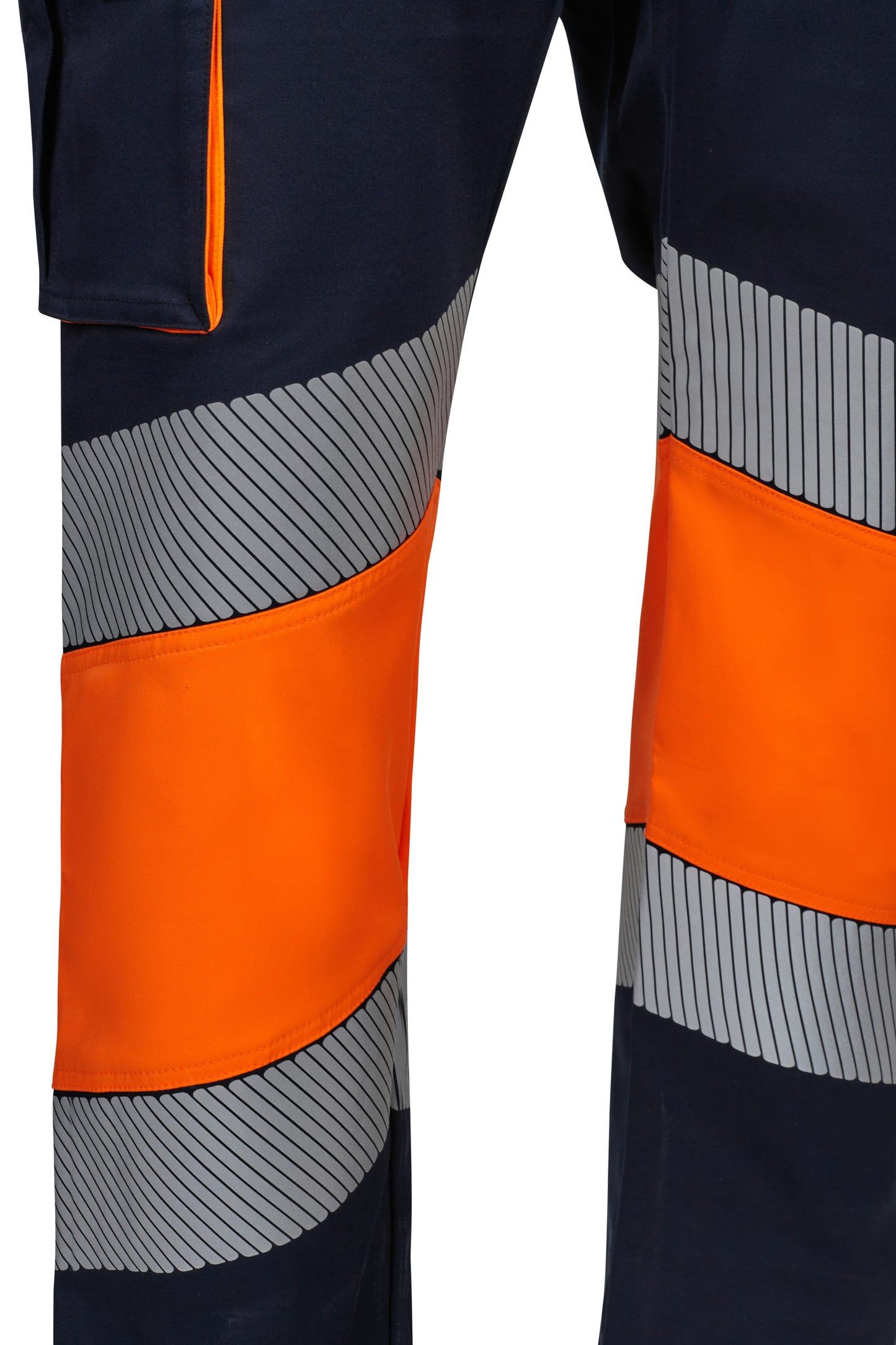 Pantaloni reflectorizanti stretch 250g bleumarin/portocaliu V303008S