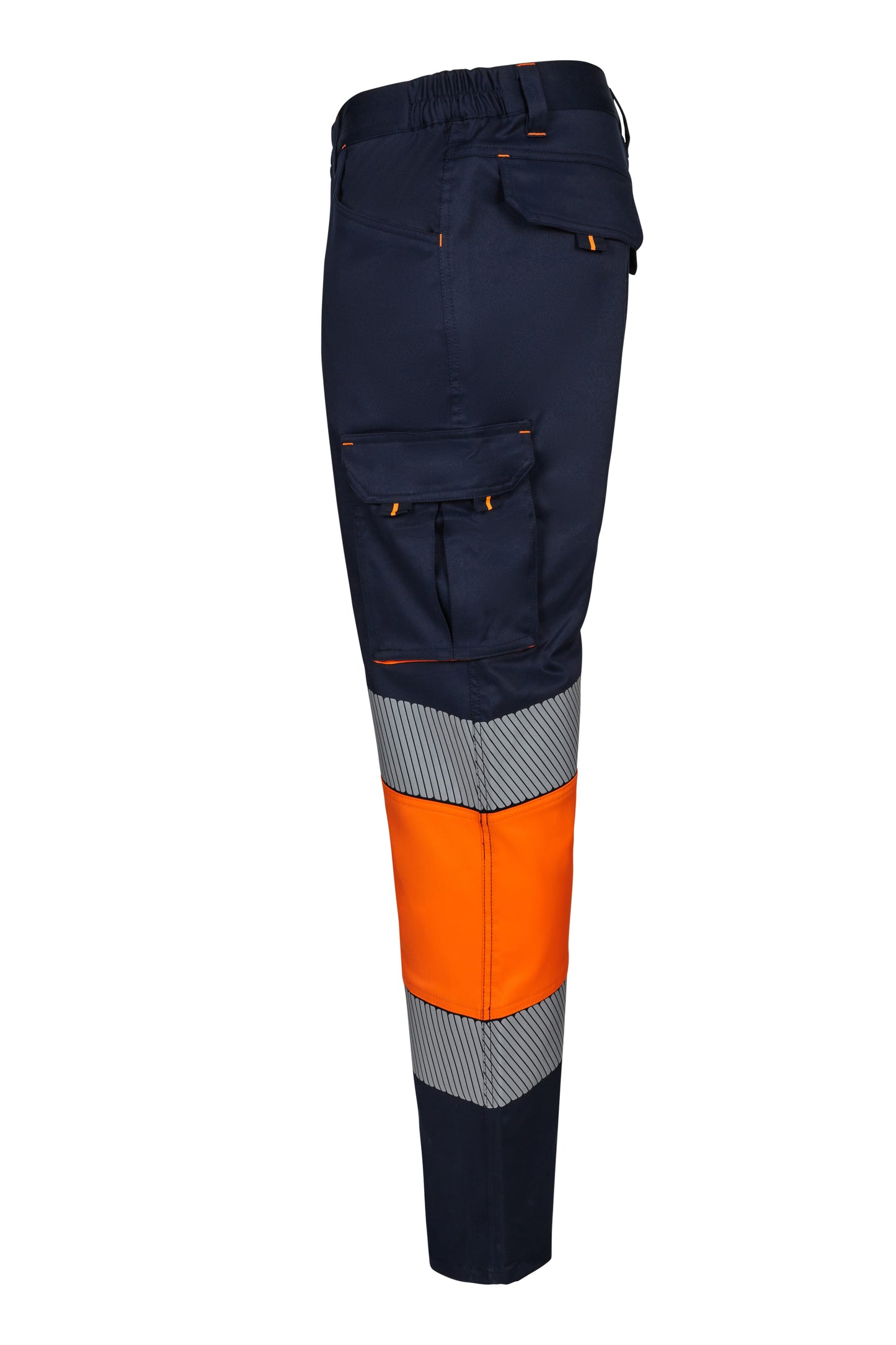 Pantaloni reflectorizanti stretch 250g bleumarin/portocaliu V303008S