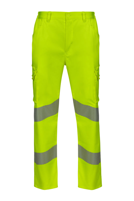 Pantaloni reflectorizanti stretch 250g galben fluo V303009S