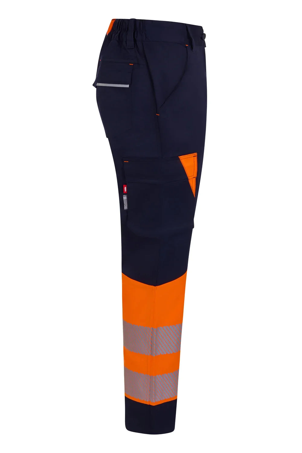 Pantaloni dama reflectorizanti stretch 260g albastru marin/portocaliu fluo V303032SW