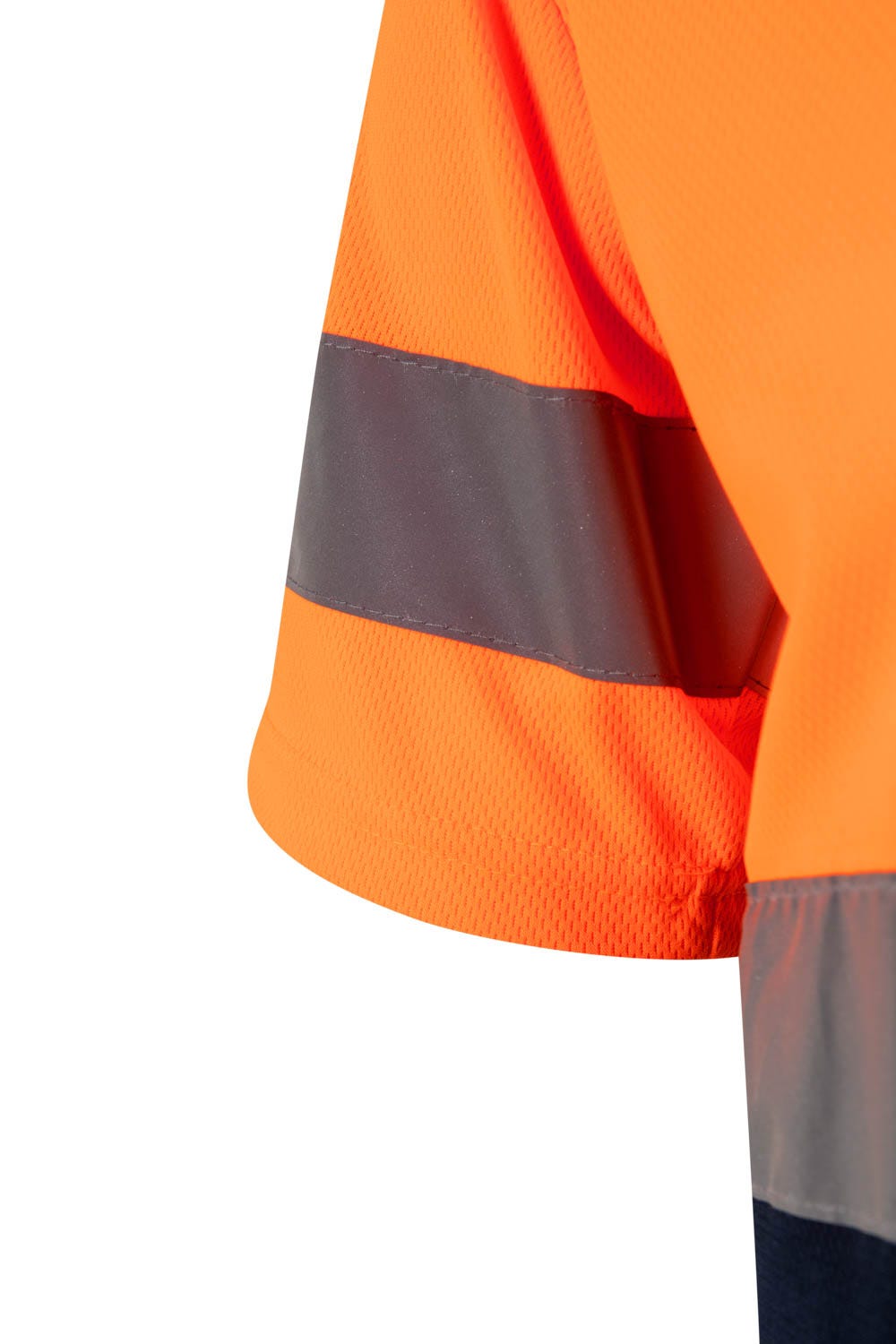 Tricou reflectorizant 100% poliester 140g bleumarin/portocaliu V305506