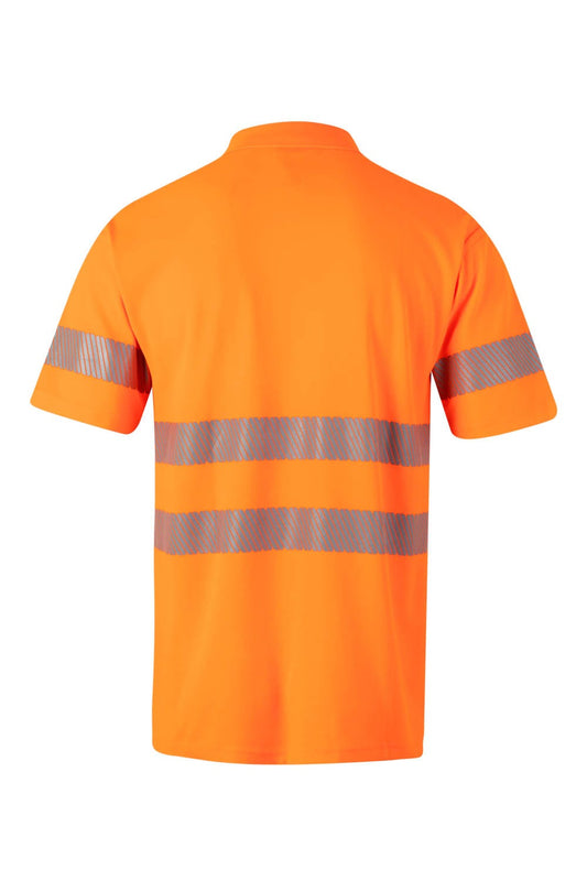 Tricou polo reflectorizant bumbac 150g maneca scurta portocaliu fluo V305522