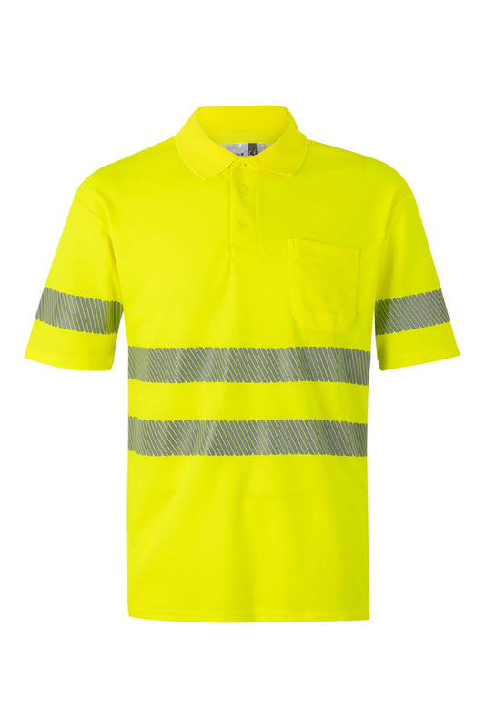 Tricou polo reflectorizant bumbac 150g maneca scurta galben fluo V305522
