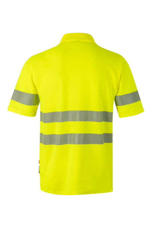 Tricou polo reflectorizant bumbac 150g maneca scurta galben fluo V305522
