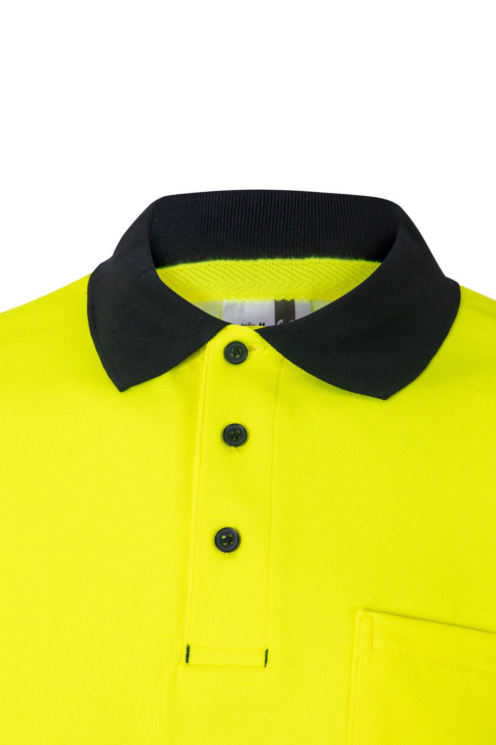 Tricou polo reflectorizant bumbac 150g maneca scurta bleumarin/galben V305523