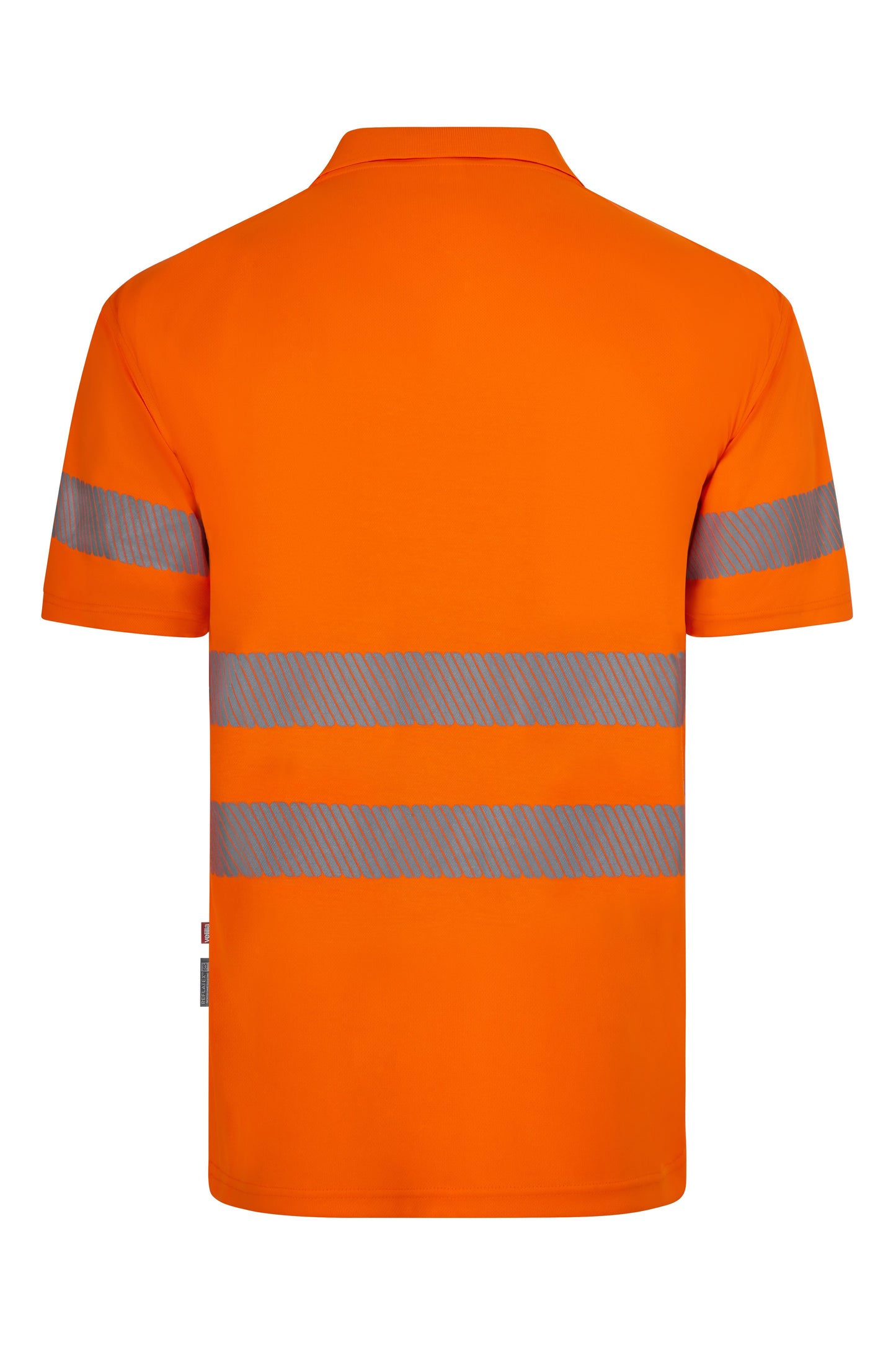 Tricou polo cu benzi reflectorizante segmentate maneca scurta GRS portocaliu hi-vis V305532