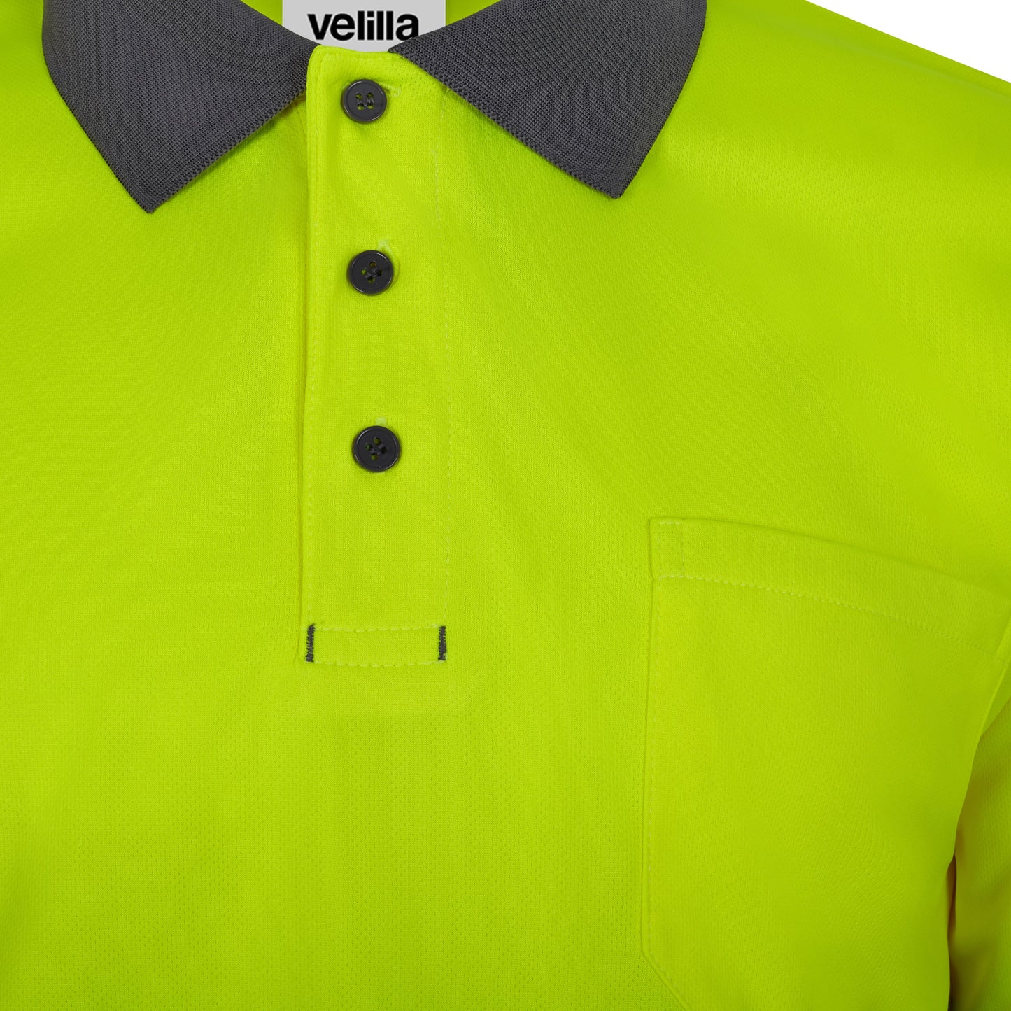Tricou polo bicolor cu benzi reflectorizante segmentate maneca scurta GRS gri/galben hi-vis V305533