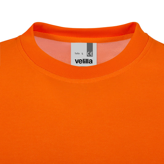 Tricou din bumbac maneca lunga benzi reflectorizante segmentate portocaliu hi-vis V305618
