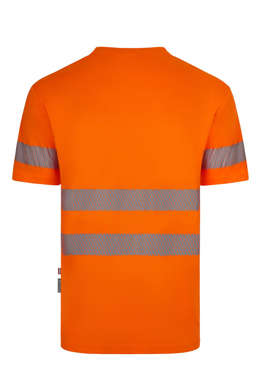 Tricou cu benzi reflectorizante segmentate maneca scurta GRS portocaliu hi-vis V305632