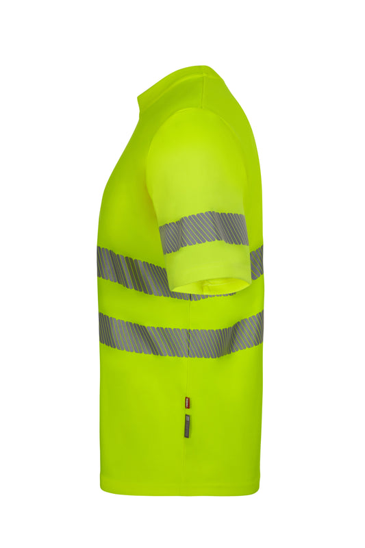Tricou cu benzi reflectorizante segmentate maneca scurta GRS galben hi-vis V305632