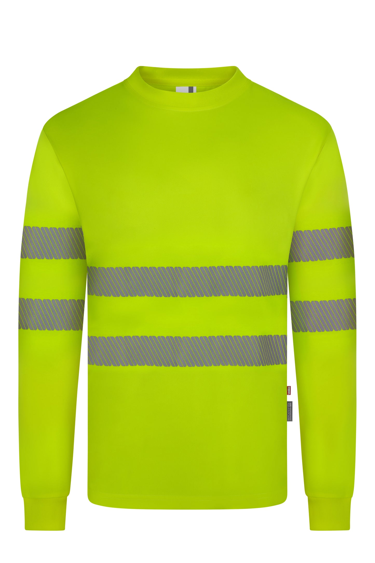 Tricou cu benzi reflectorizante segmentate maneca lunga GRS galben hi-vis V305634