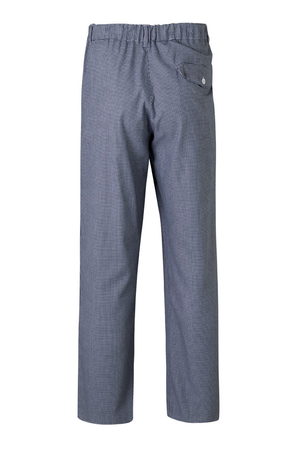 Pantaloni bucatar poplin 140g albastru/alb pepit houndstooth V350
