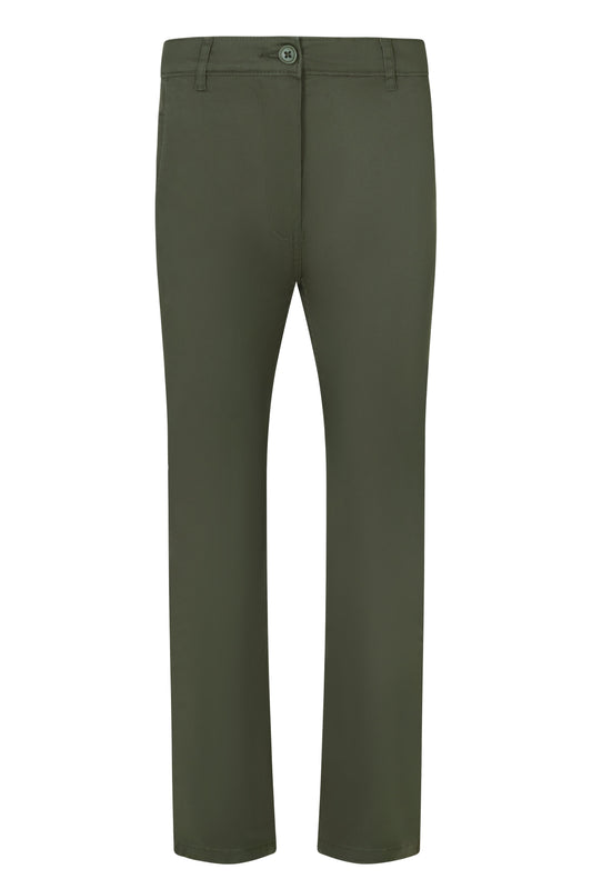 Pantaloni chino stretch 260g dama verde masliniu V403012S