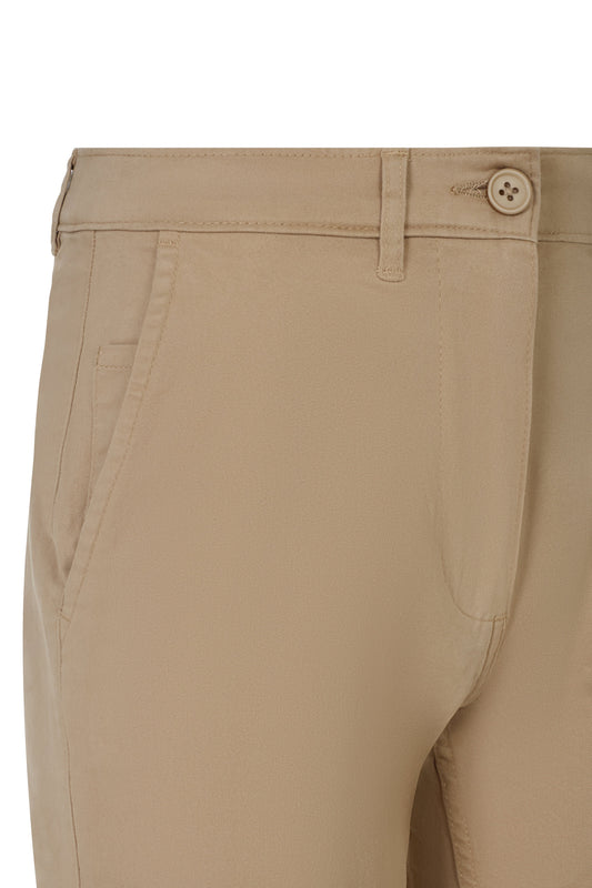 Pantaloni chino stretch dama bej nisipiu V403013S