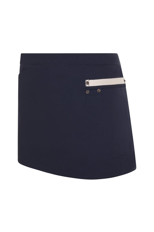 Sort in talie din canvas cu buzunare portionate albastru marin/ivory V404221B