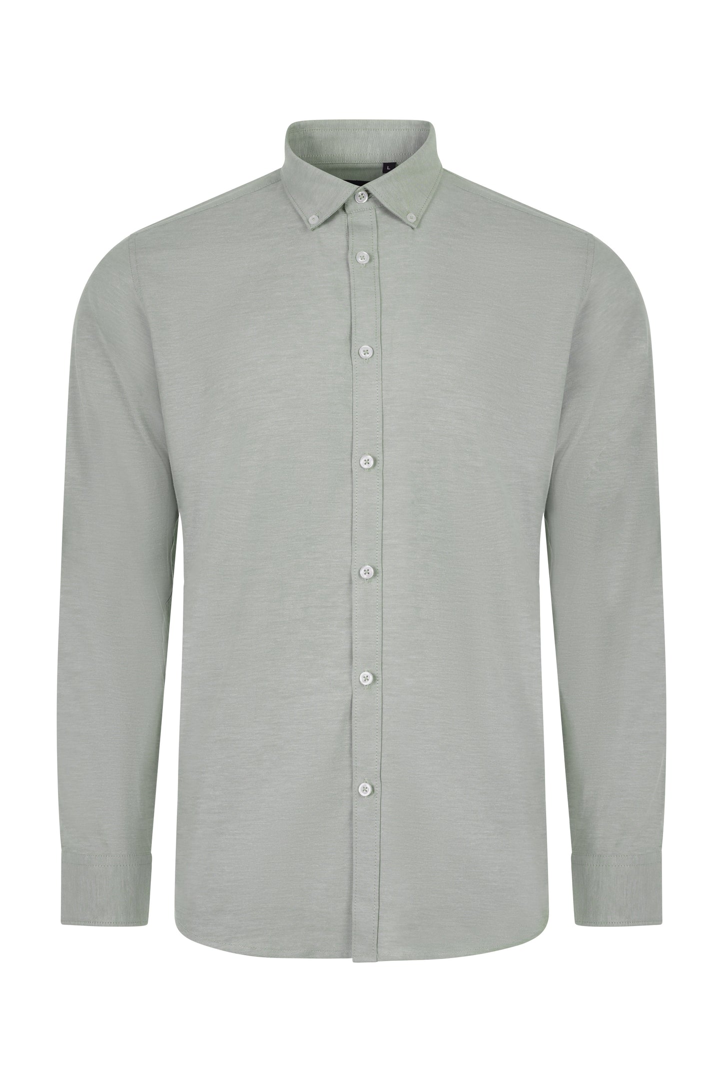 Camasa barbati stretch oxford maneca lunga verde masliniu deschis V405004S