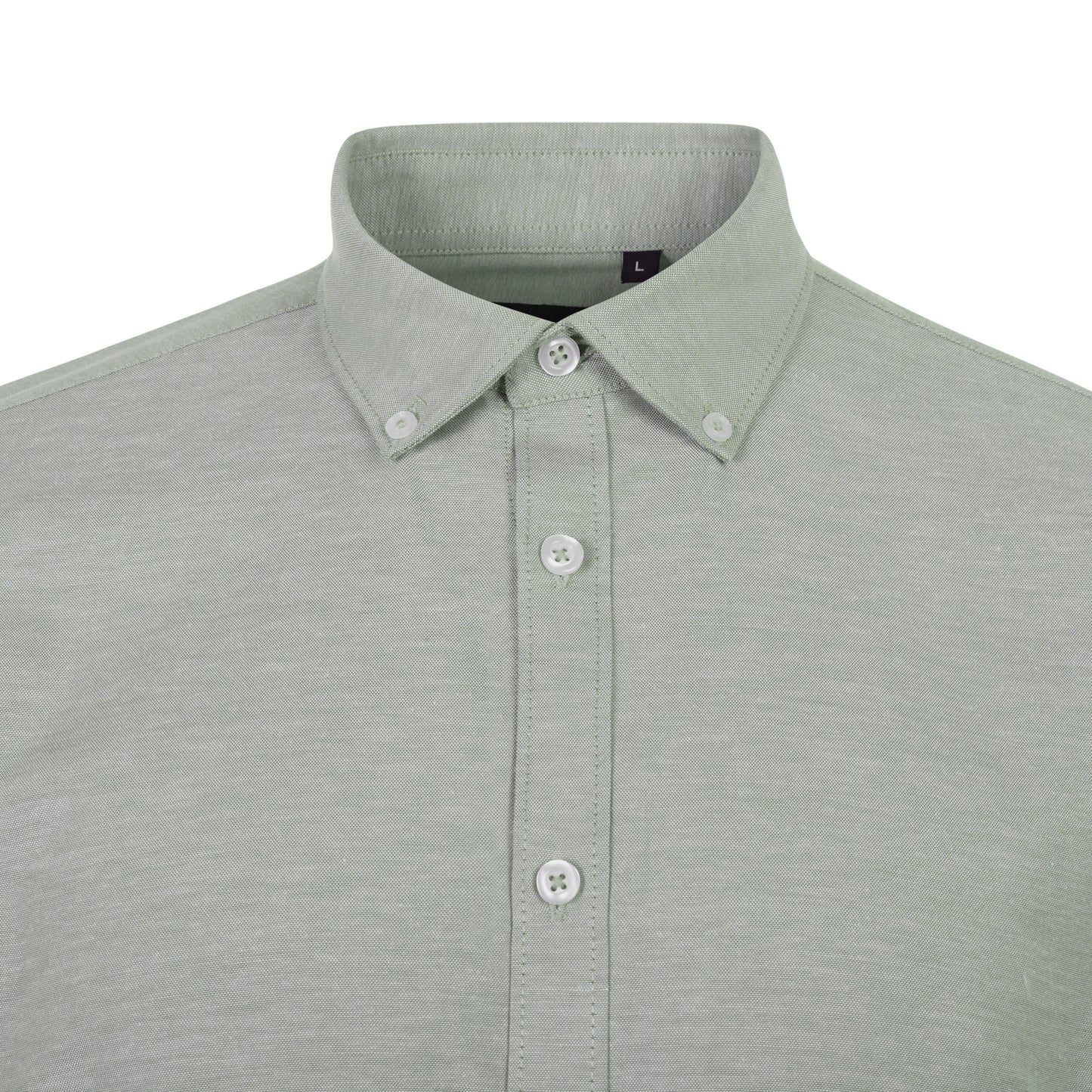 Camasa barbati stretch oxford maneca lunga verde masliniu deschis V405004S