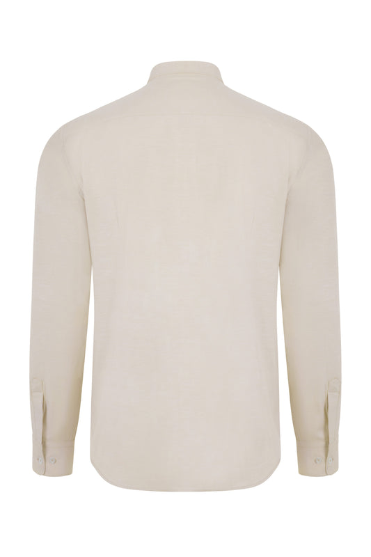 Camasa barbati stretch oxford maneca lunga bej deschis V405004S