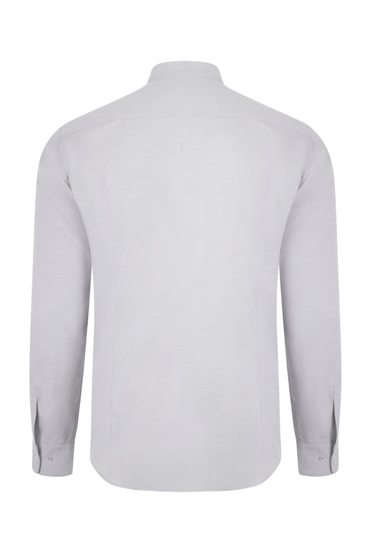 Camasa barbati stretch oxford maneca lunga gri gheata V405004S