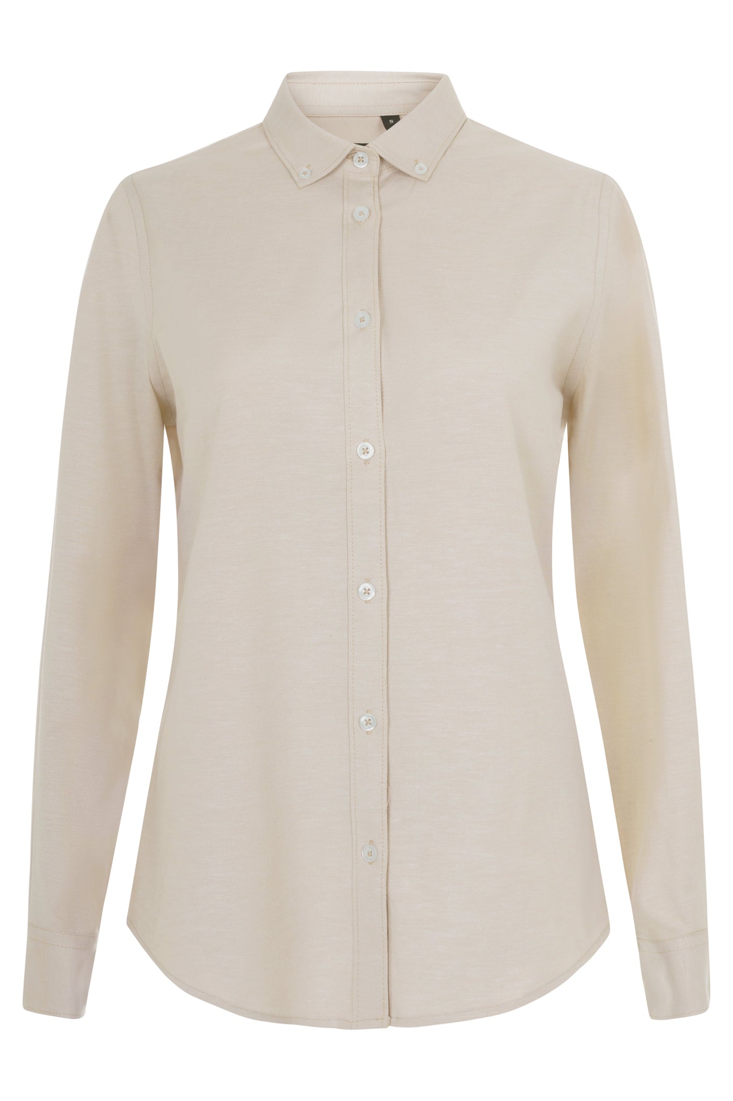 Camasa dama stretch oxford maneca lunga bej deschis V405005S