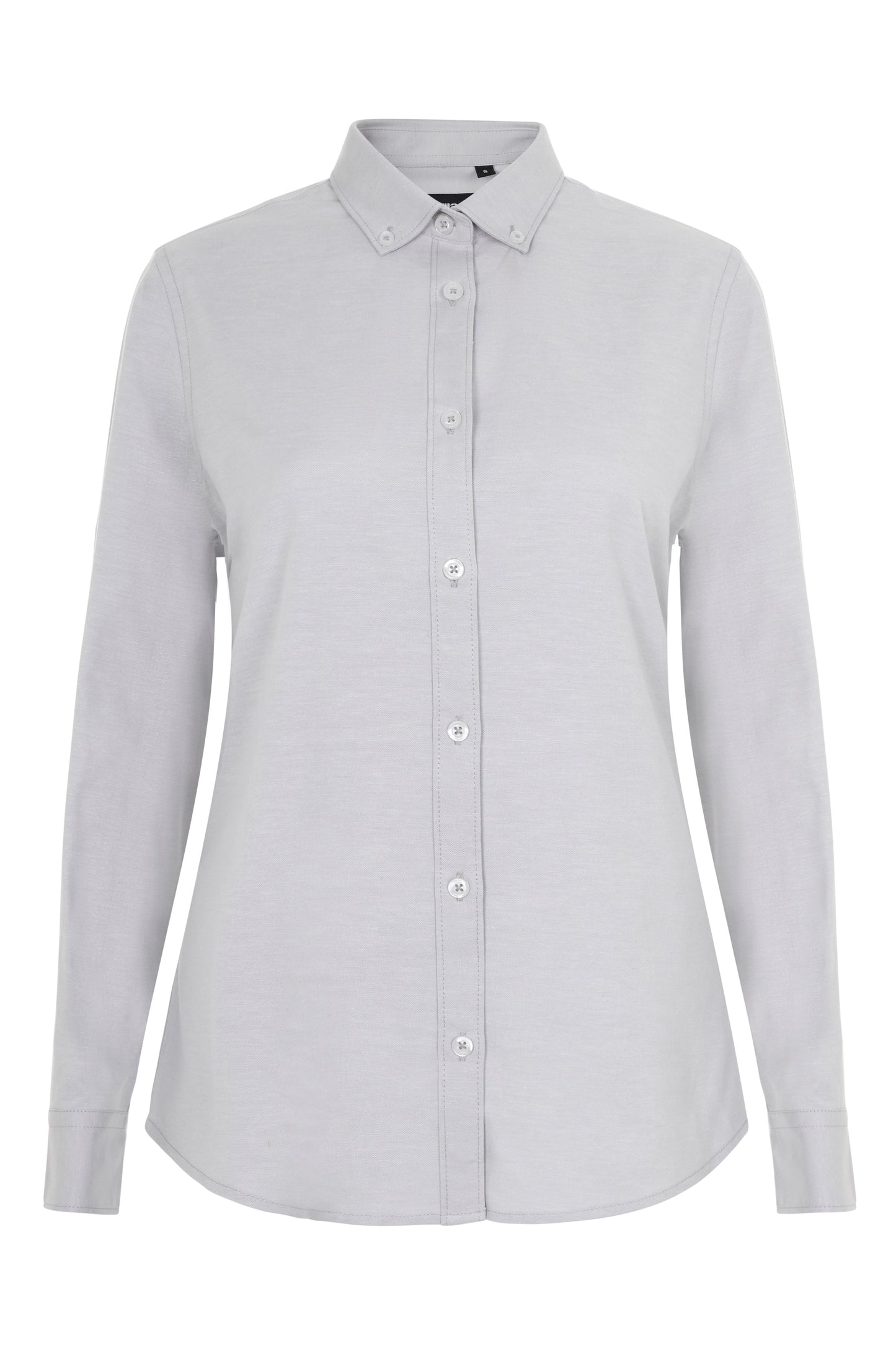 Camasa dama stretch oxford maneca lunga gri gheata V405005S