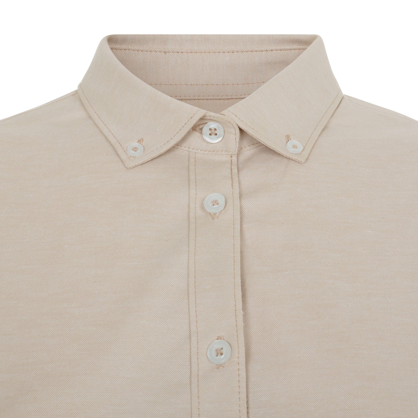 Camasa dama stretch oxford maneca lunga bej deschis V405005S