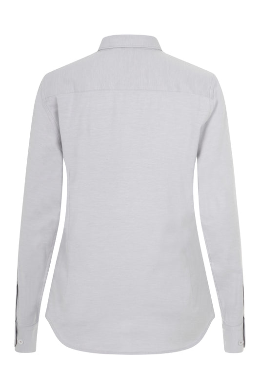 Camasa dama stretch oxford maneca lunga gri gheata V405005S