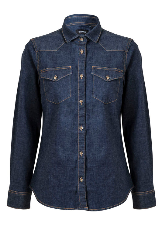 Camasa denim stretch 180g maneca lunga dama denim V405007S