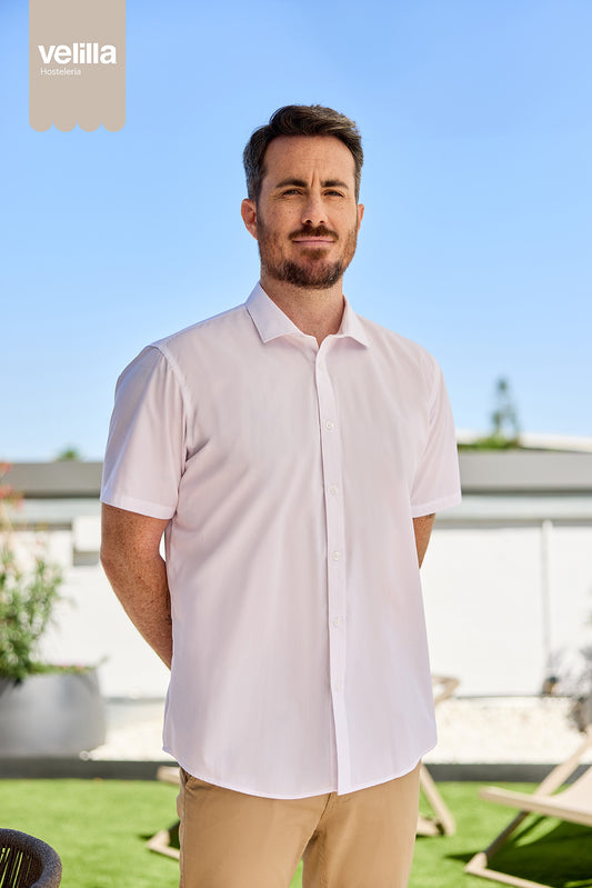 Camasa poplin 115g maneca scurta barbat alb V405008