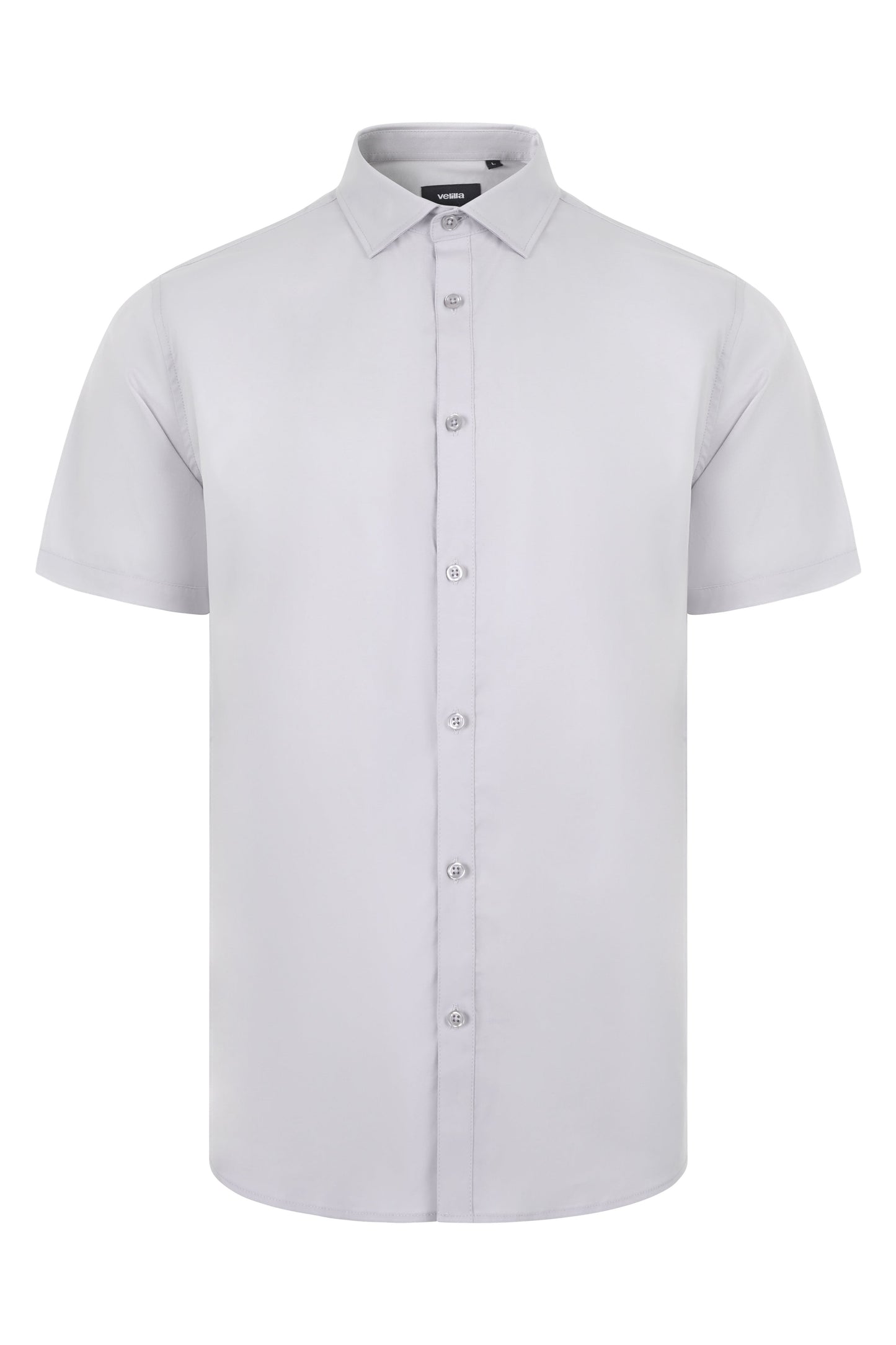 Camasa barbati maneca scurta poplin gri gheata V405008