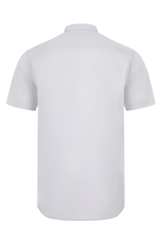 Camasa barbati maneca scurta poplin gri gheata V405008