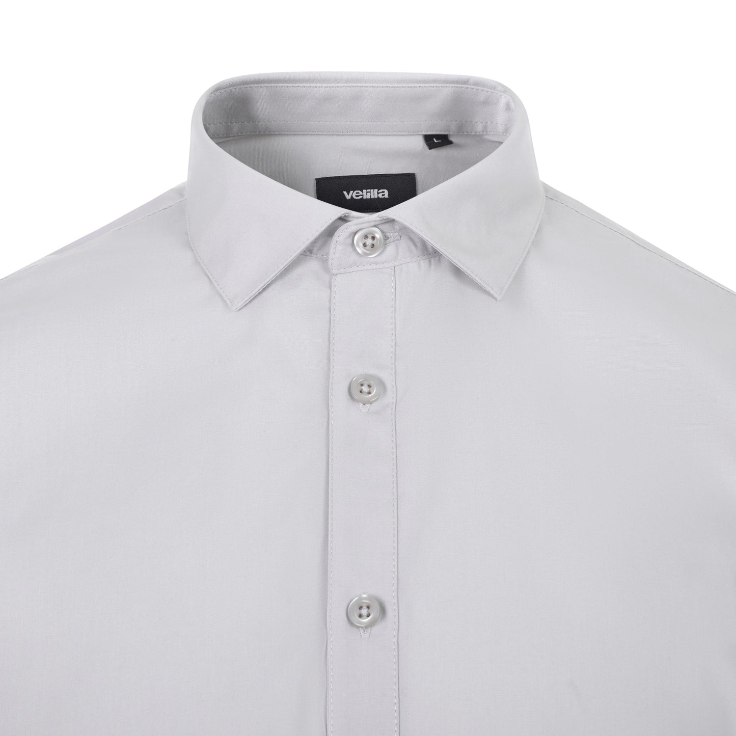Camasa barbati maneca scurta poplin gri gheata V405008
