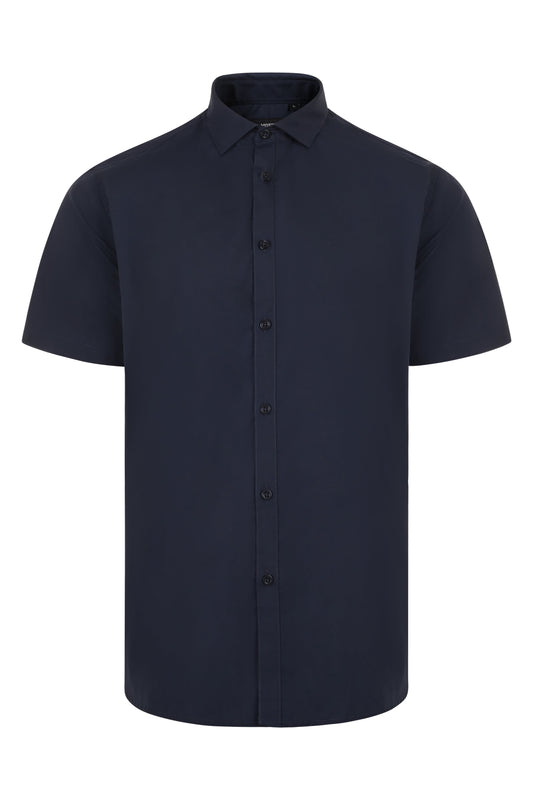 Camasa barbati maneca scurta poplin albastru marin V405008