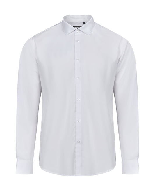 Camasa poplin 115g maneca lunga barbat alb V405009