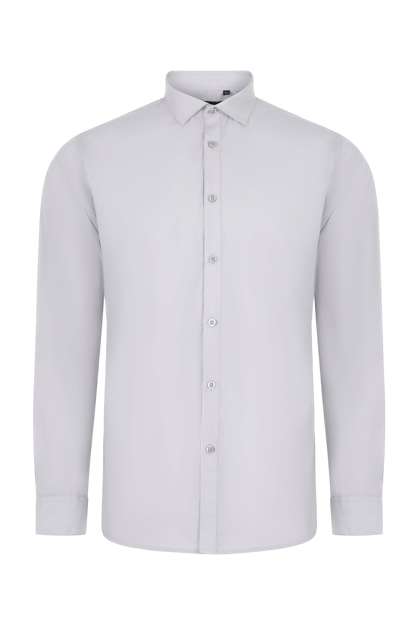Camasa barbati maneca lunga poplin gri gheata V405009