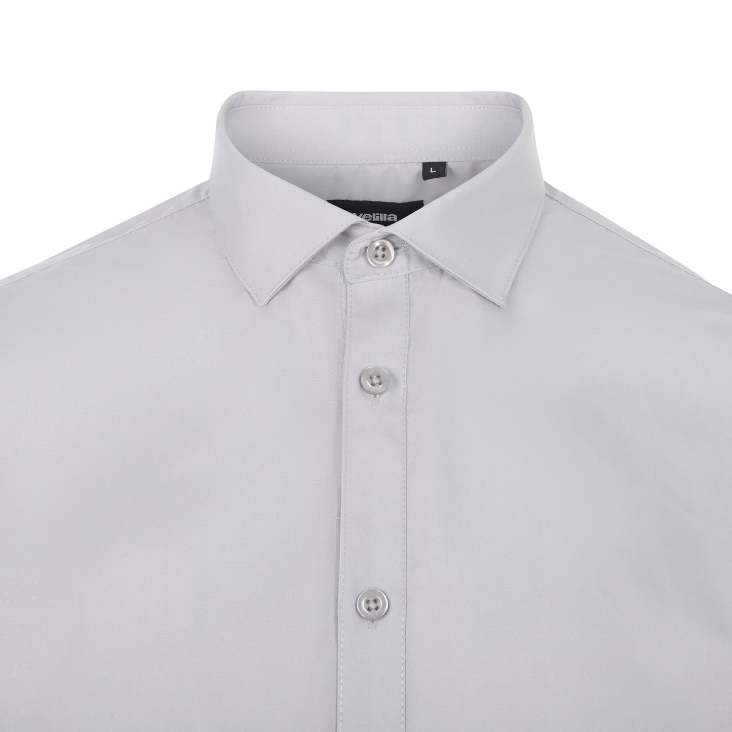 Camasa barbati maneca lunga poplin gri gheata V405009