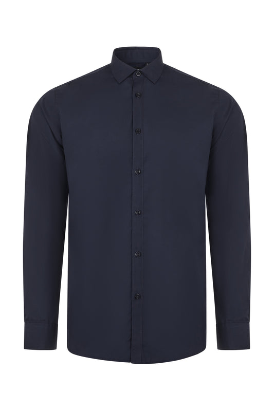Camasa barbati maneca lunga poplin albastru marin V405009