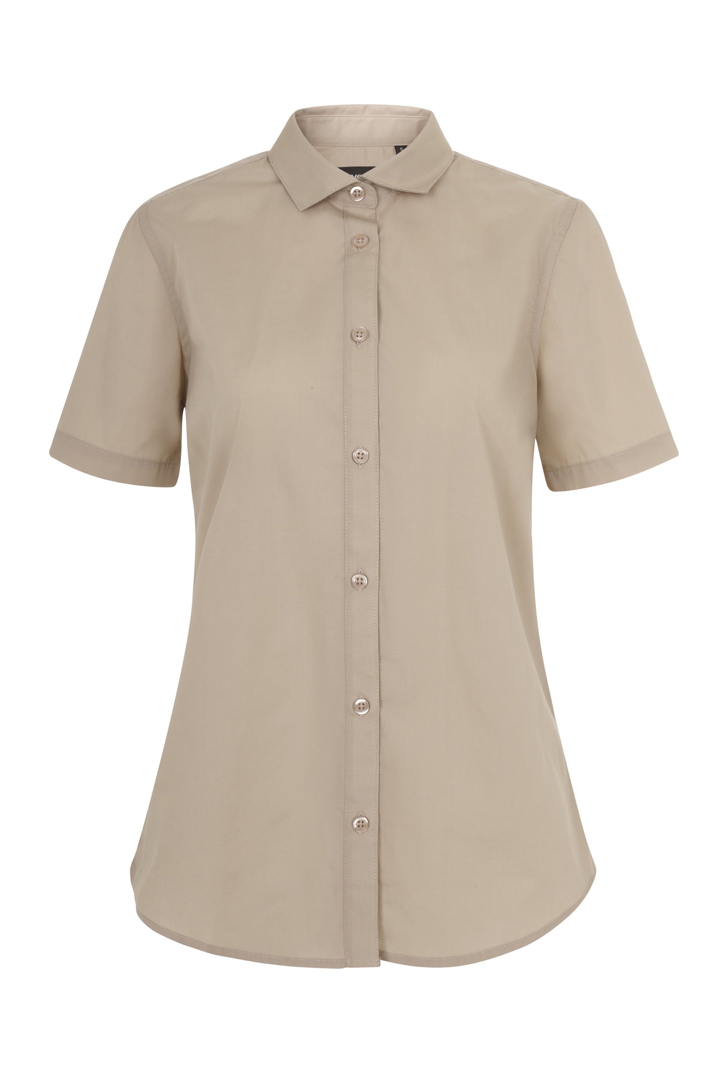 Camasa dama maneca scurta poplin bej deschis V405010