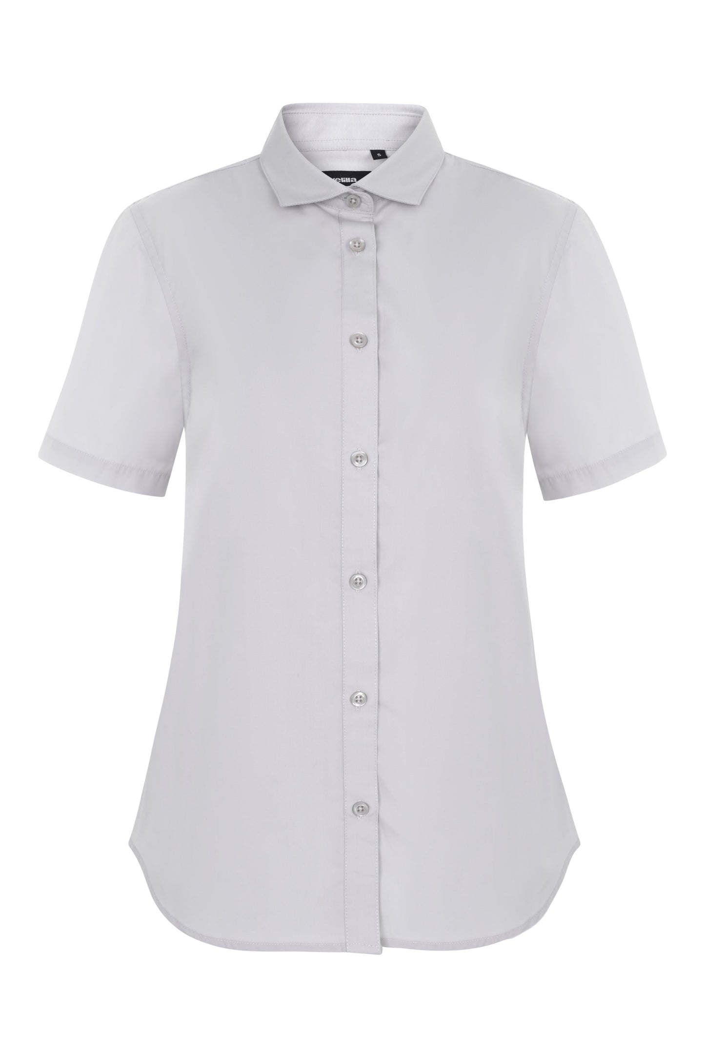 Camasa dama maneca scurta poplin gri gheata V405010
