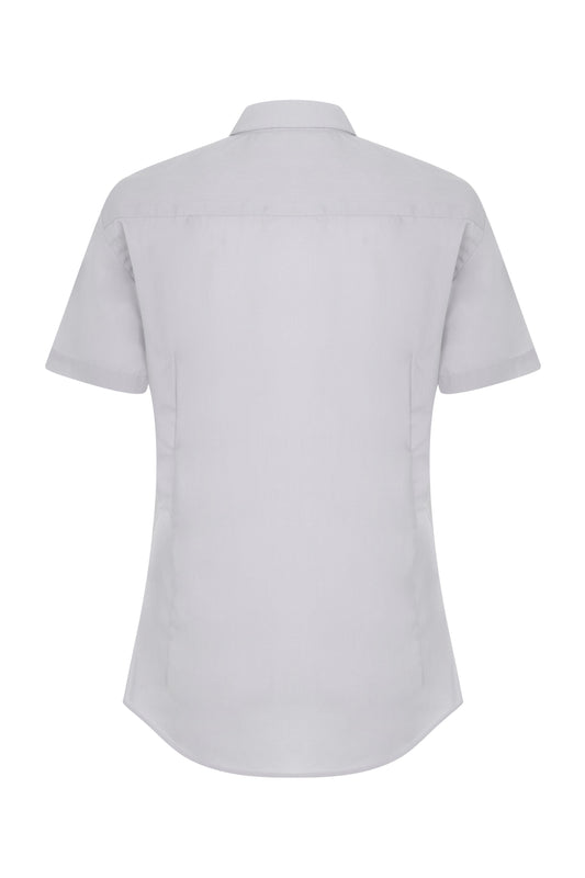 Camasa dama maneca scurta poplin gri gheata V405010