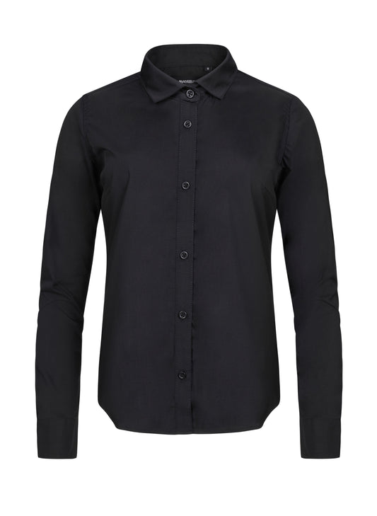 Camasa poplin 115g maneca lunga dama negru V405011