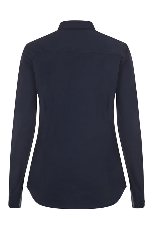 Camasa dama maneca lunga poplin albastru marin V405011