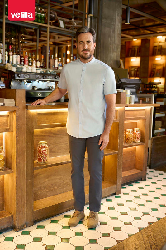 Pantaloni chino stretch 260g unisex gri inchis V403010S