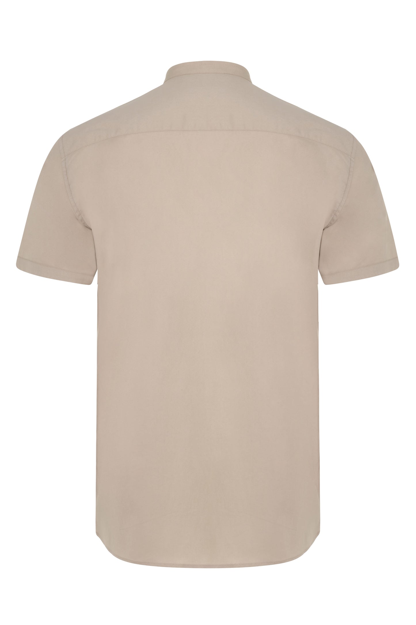 Camasa barbat maneca scurta poplin stretch guler tunica bej deschis V405012S