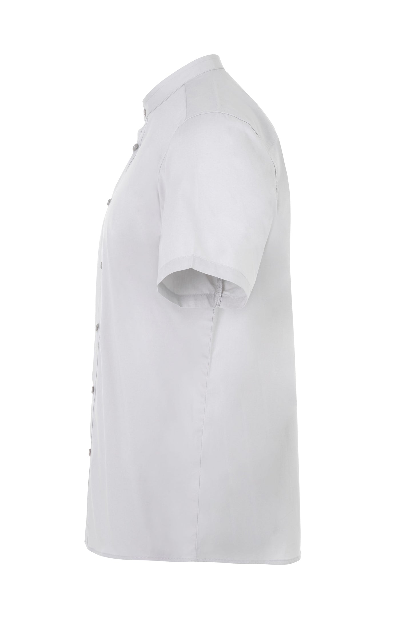 Camasa barbat maneca scurta poplin stretch guler tunica gri gheata V405012S