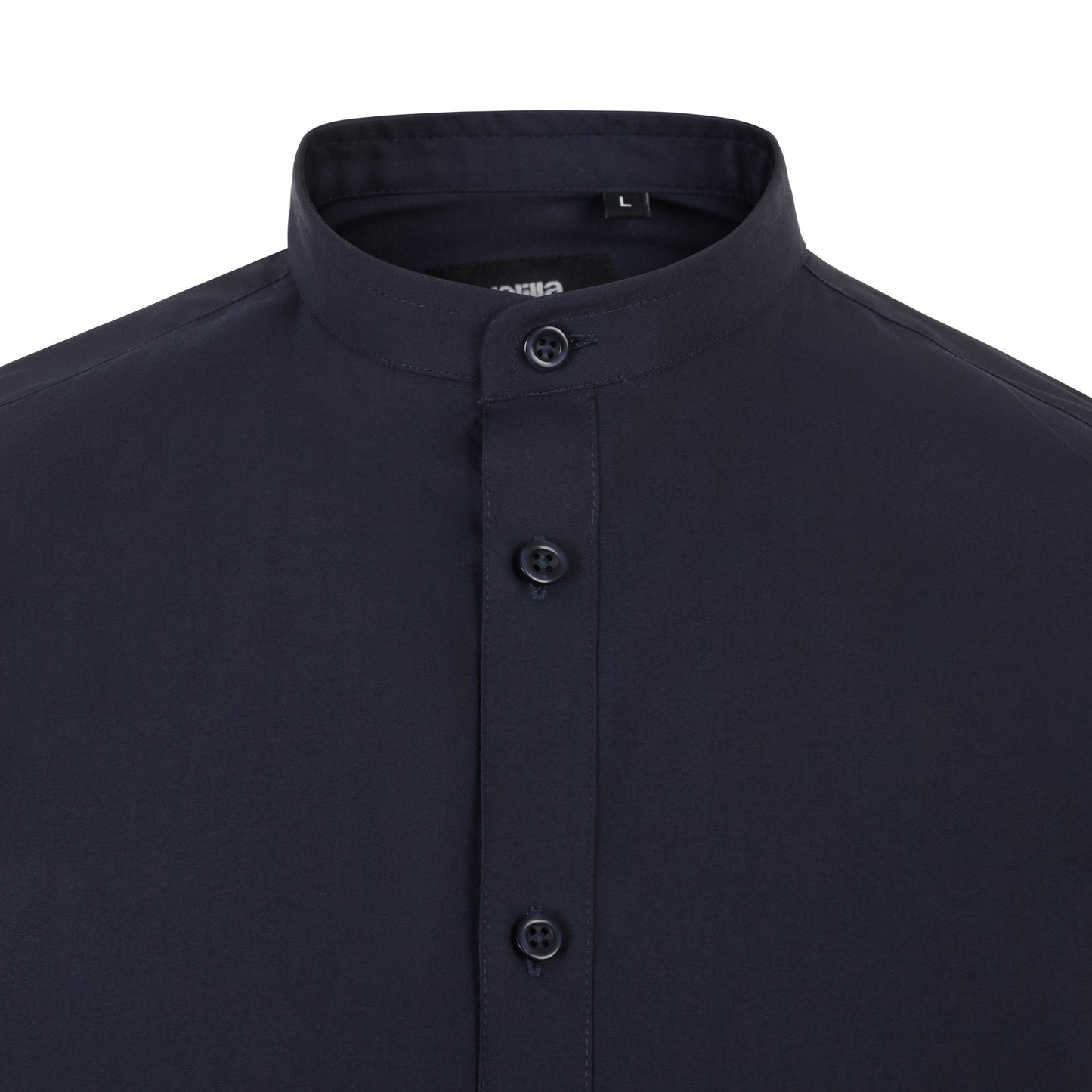 Camasa barbat maneca scurta poplin stretch guler tunica albastru marin V405012S